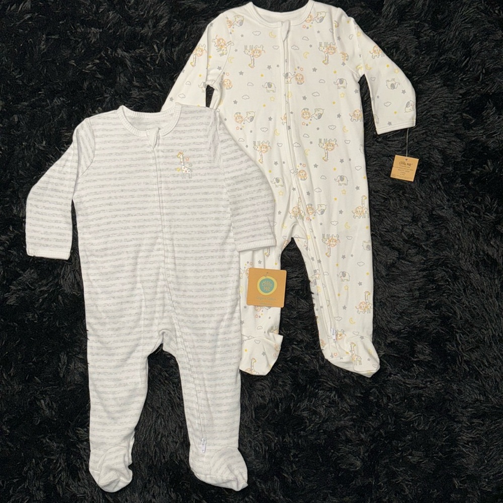 😄💕Little Me: Magic Safari 2PC Set Footies 😄💕